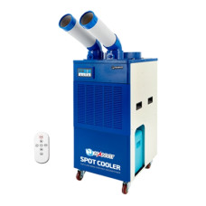 【 냉방/제습/송풍 】산업용 이동식에어컨 2구 실외기 없이 설치가능(16평형) HIA-K02(블루)